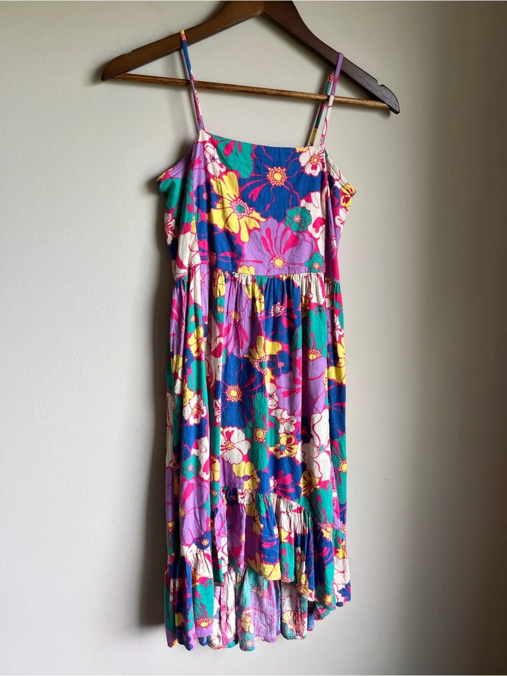 GAP Kids Girls XL 12 Floral Tiered‎ Sundress Maxi Dress Smocked Back Colorful